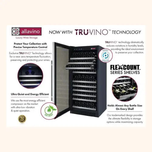 Allavino | FlexCount II Single Zone Wine Refrigerator 128 Bottle Allavino
