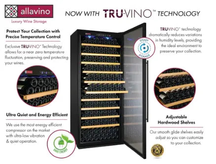 Allavino | FlexCount II Tru-Vino Four-Zone Side-by-Side Wine Refrigerator 344 Bottle Allavino
