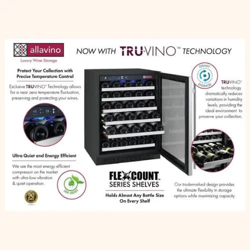 Allavino | FlexCount II TruVino  Single-Zone Wine Fridge 56 Bottle Allavino