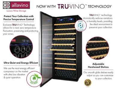 Allavino | Vite II Tru-Vino Single Zone Stainless Steel Wine Refrigerator 277 Bottle Allavino