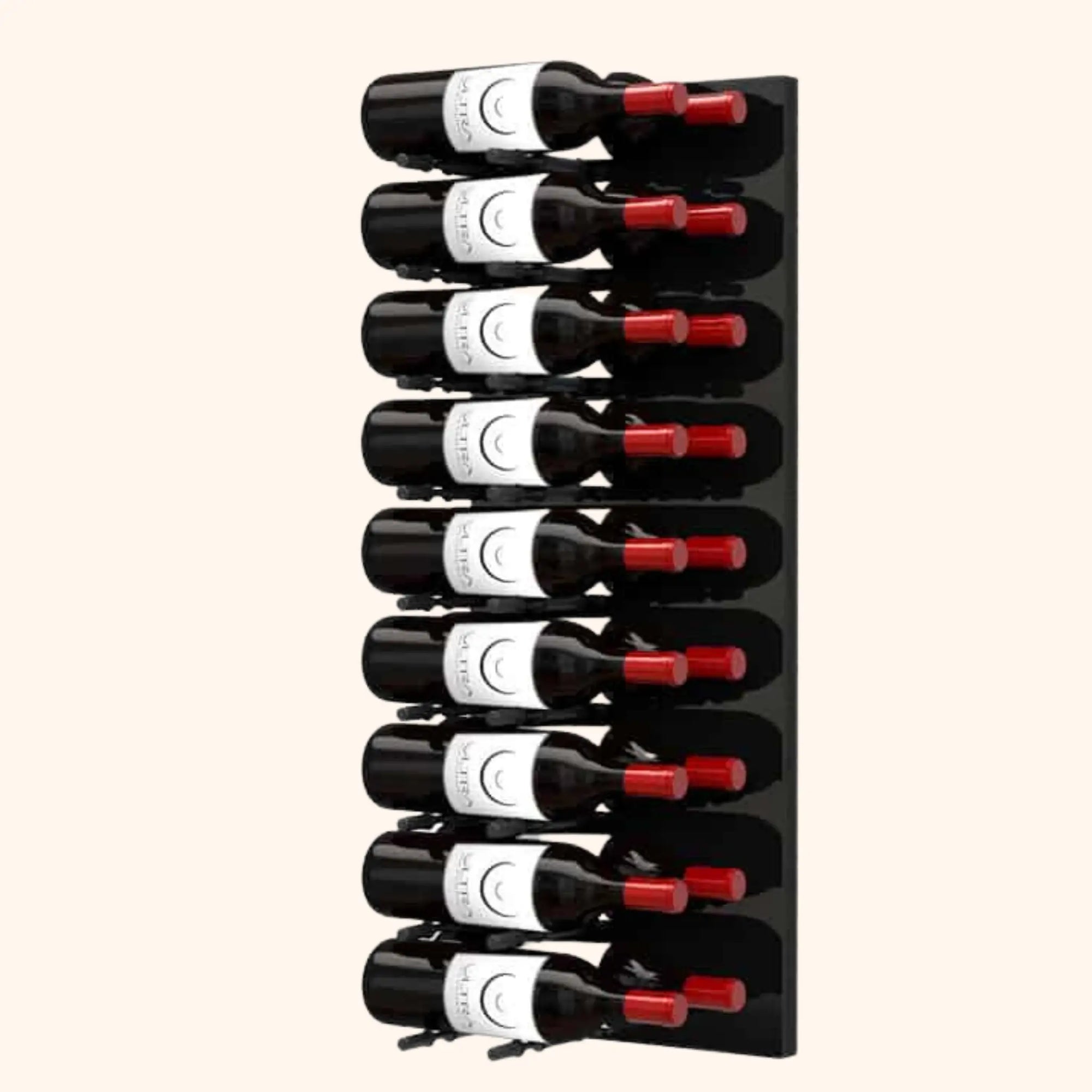 Ultra Wine Racks & Cellars | Fusion HZ Label-Out Wine Wall Black Acrylic 3 FT (9 to 27 bottles) Ultra Wine Racks & Cellars