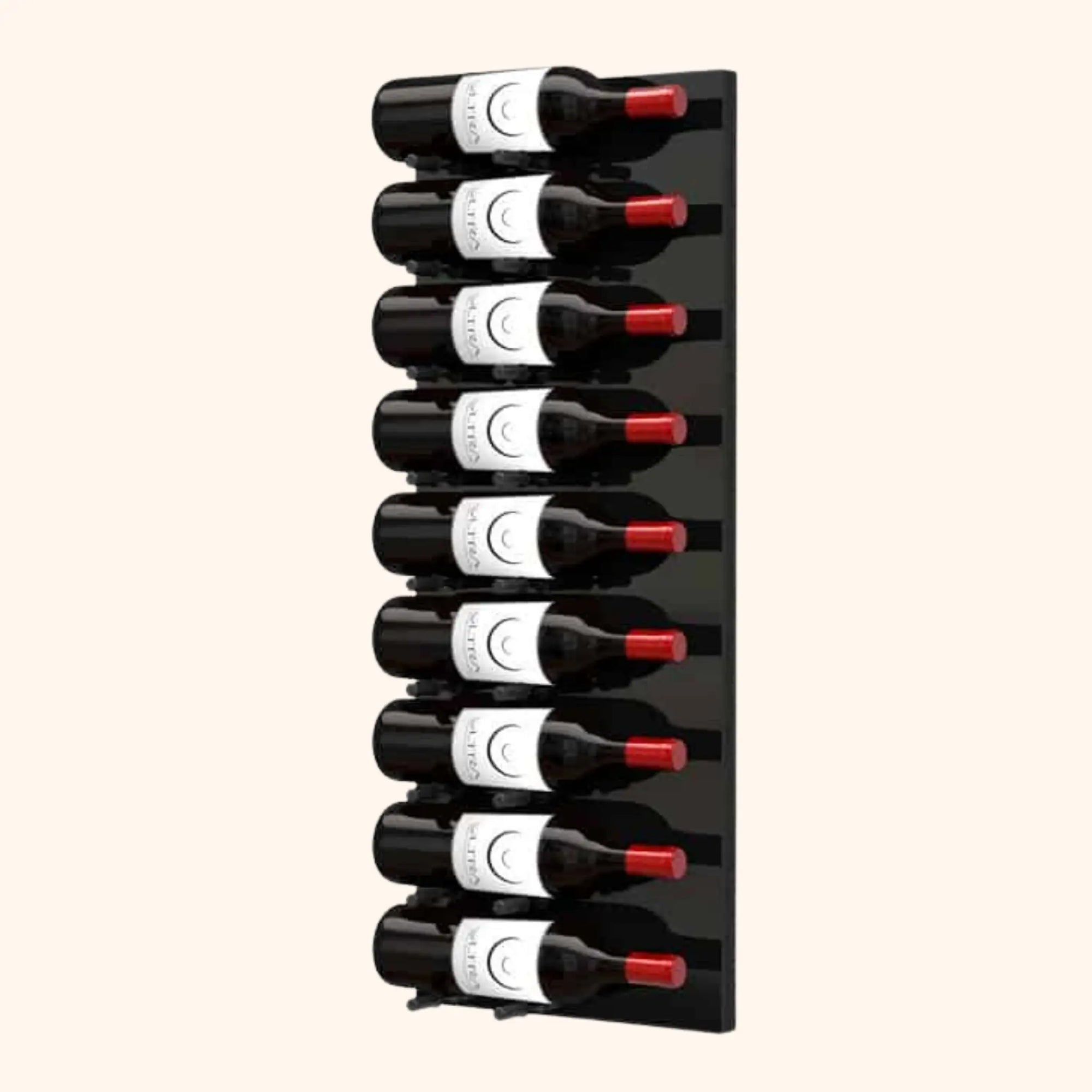 Ultra Wine Racks & Cellars | Fusion HZ Label-Out Wine Wall Black Acrylic 3 FT (9 to 27 bottles) Ultra Wine Racks & Cellars