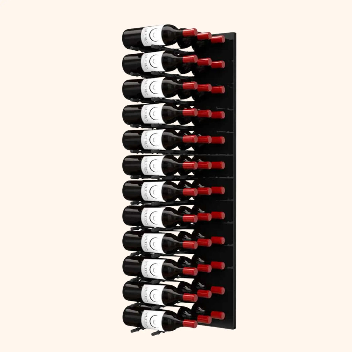 Ultra Wine Racks &amp; Cellars | Fusion HZ Label-Out Wine Wall Black Acrylic 4FT Ultra Wine Racks &amp; Cellars