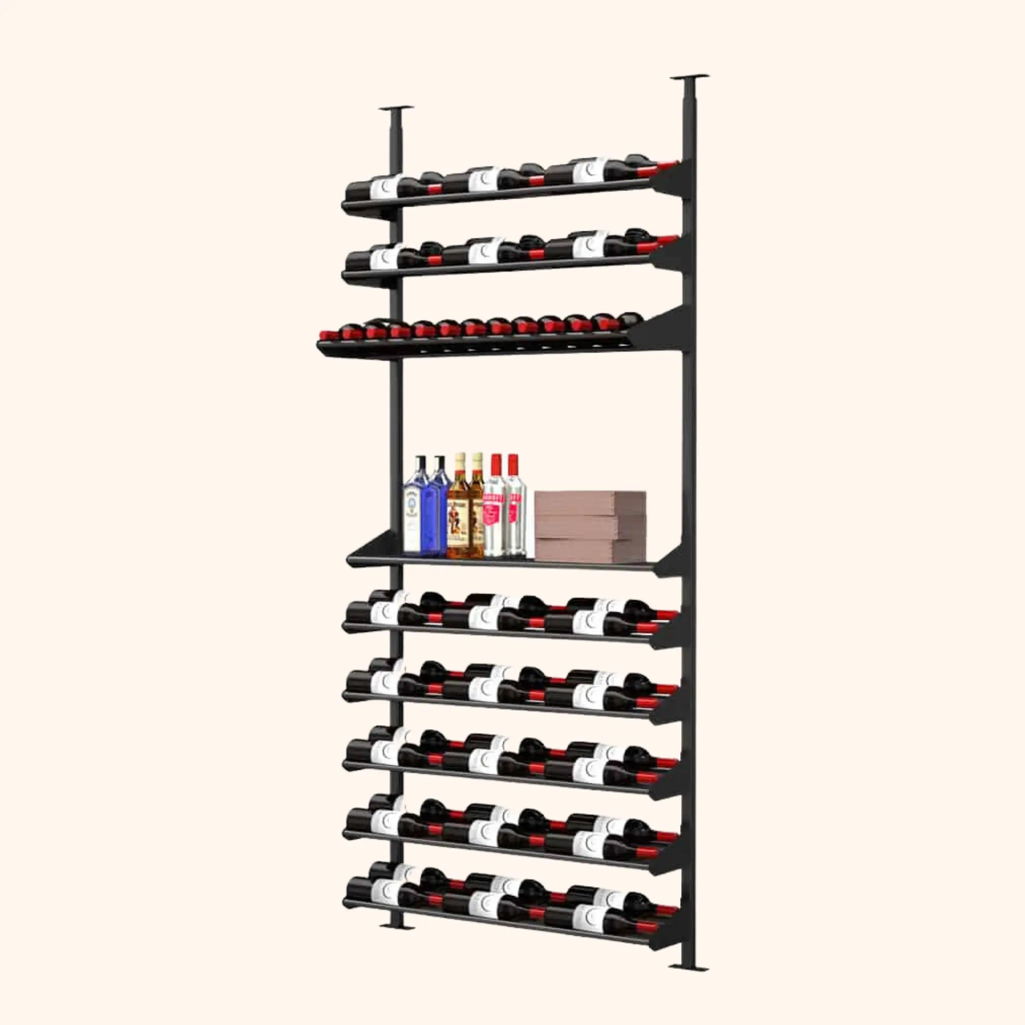 Ultra HZ Wall Rails  6 To 18 Bottles 2FT Metal Wine Rack