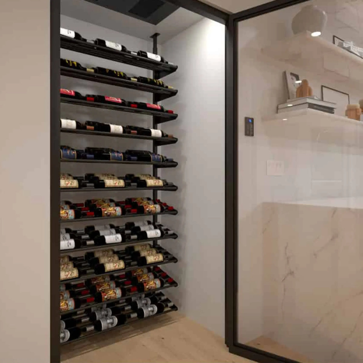 Ultra Wine Racks &amp; Cellars | Showcase Standard Cascade Kits (66-99 Bottles) Ultra Wine Racks &amp; Cellars