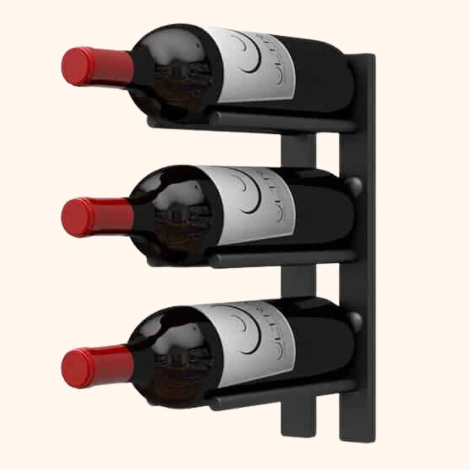 Ultra Wine Racks & Cellars | Straight Wall Rails  1FT Metal Wine Rack (3 Bottles) Ultra Wine Racks & Cellars