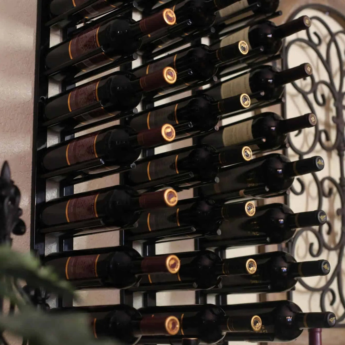 Ultra Wine Racks &amp; Cellars | Straight Wall Rails  1FT Metal Wine Rack (3 Bottles) Ultra Wine Racks &amp; Cellars